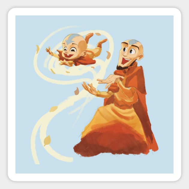 Tenzin and Meelo Magnet by JoshNelsonArt